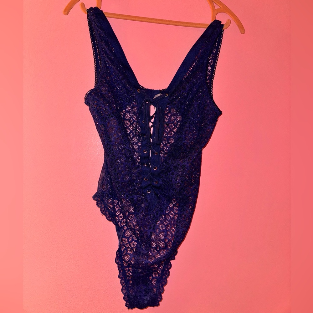 Victoria's Secret Navy Lace Bodysuit